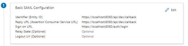 Basic SAML configuration